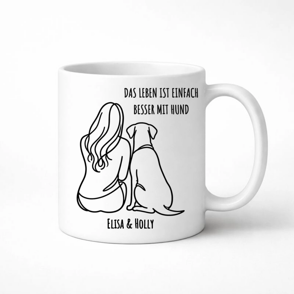 Das Leben ist einfach besser mit Hund - Personalisierte Tasse