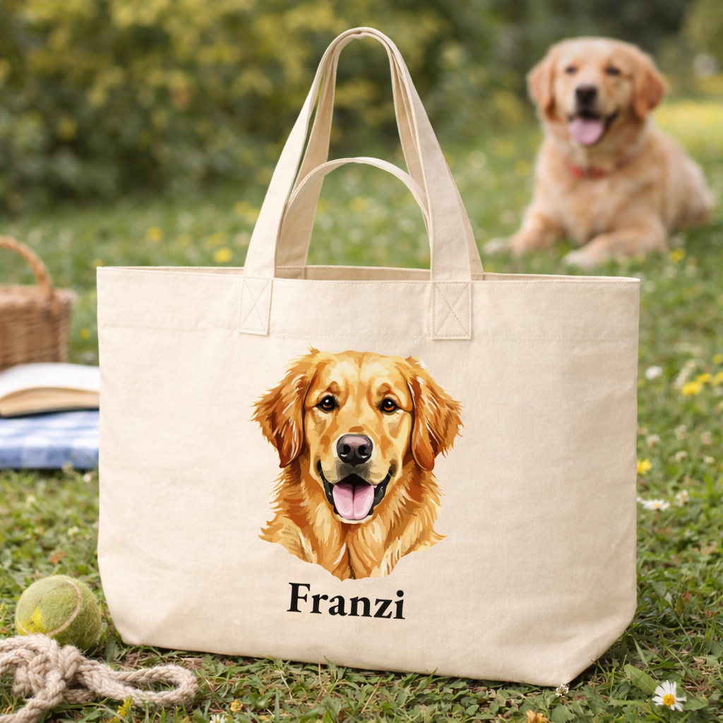 Hunde Portrait - Personalisierte Bio Tragetasche