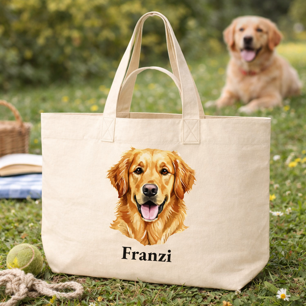 Hunde Portrait - Personalisierte Bio Tragetasche