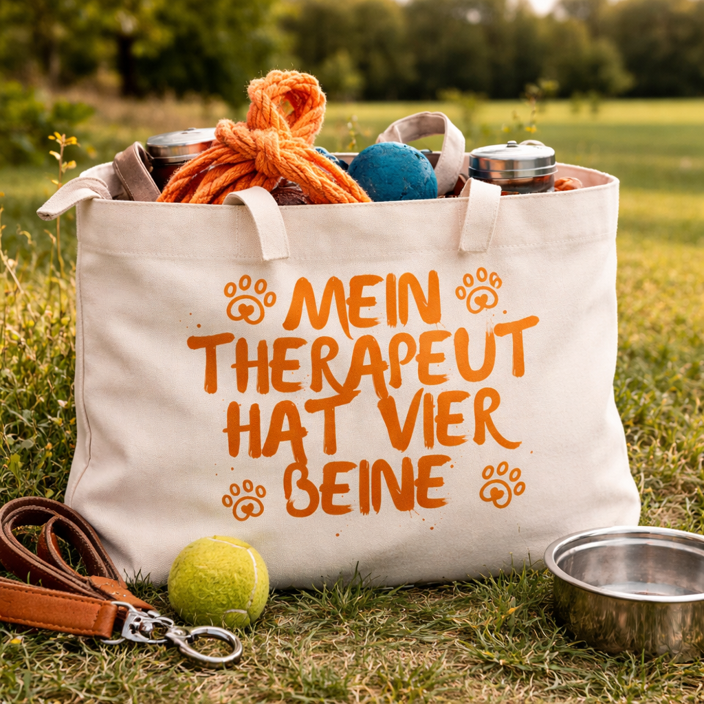 Mein Therapeut hat vier Beine – Bio Tragetasche