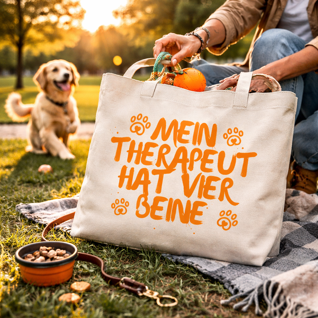 Mein Therapeut hat vier Beine – Bio Tragetasche