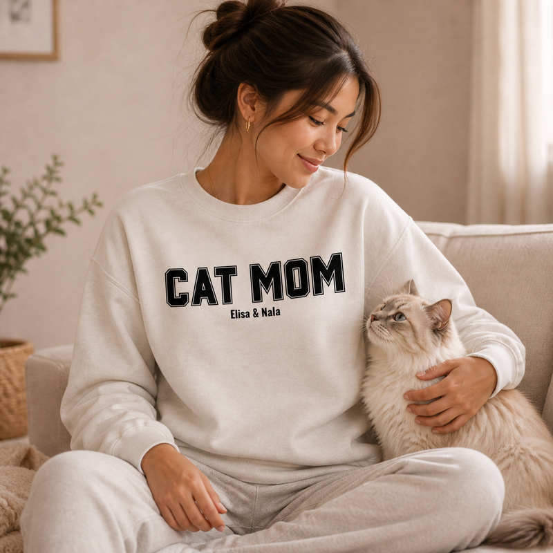 CAT MOM  - Personalisiertes Sweatshirt