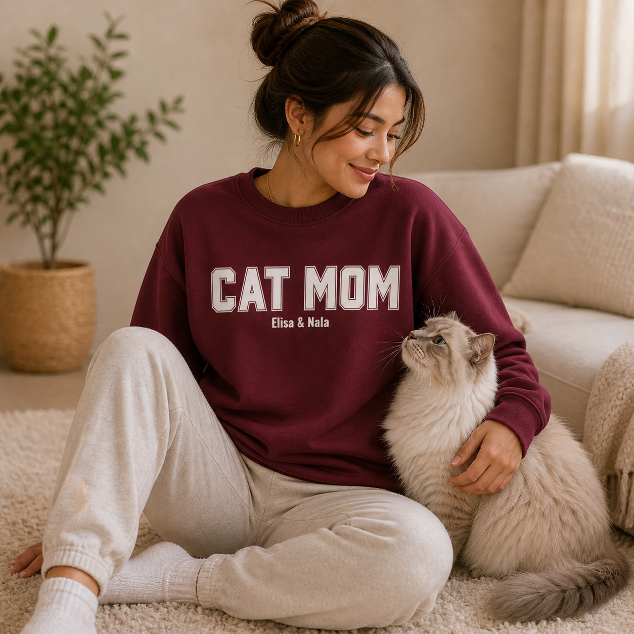 CAT MOM  - Personalisiertes Sweatshirt