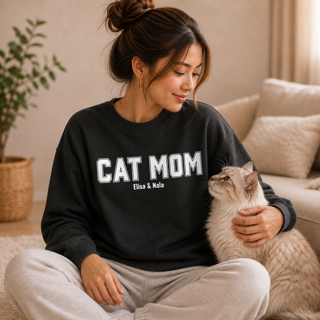 CAT MOM  - Personalisiertes Sweatshirt