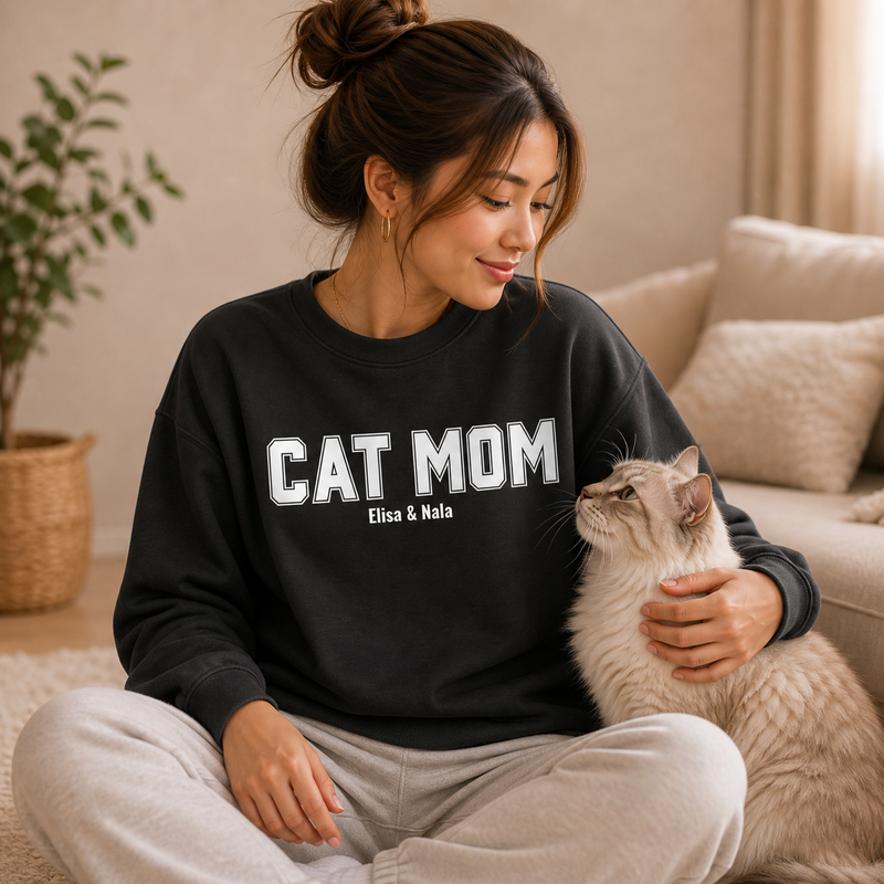 CAT MOM  - Personalisiertes Sweatshirt