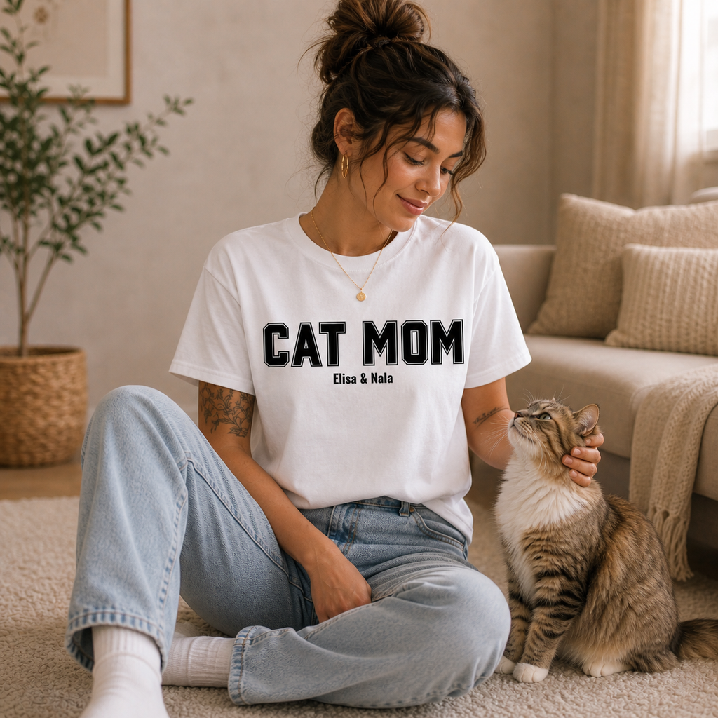 CAT MOM – Personalisiertes Oversized Shirt