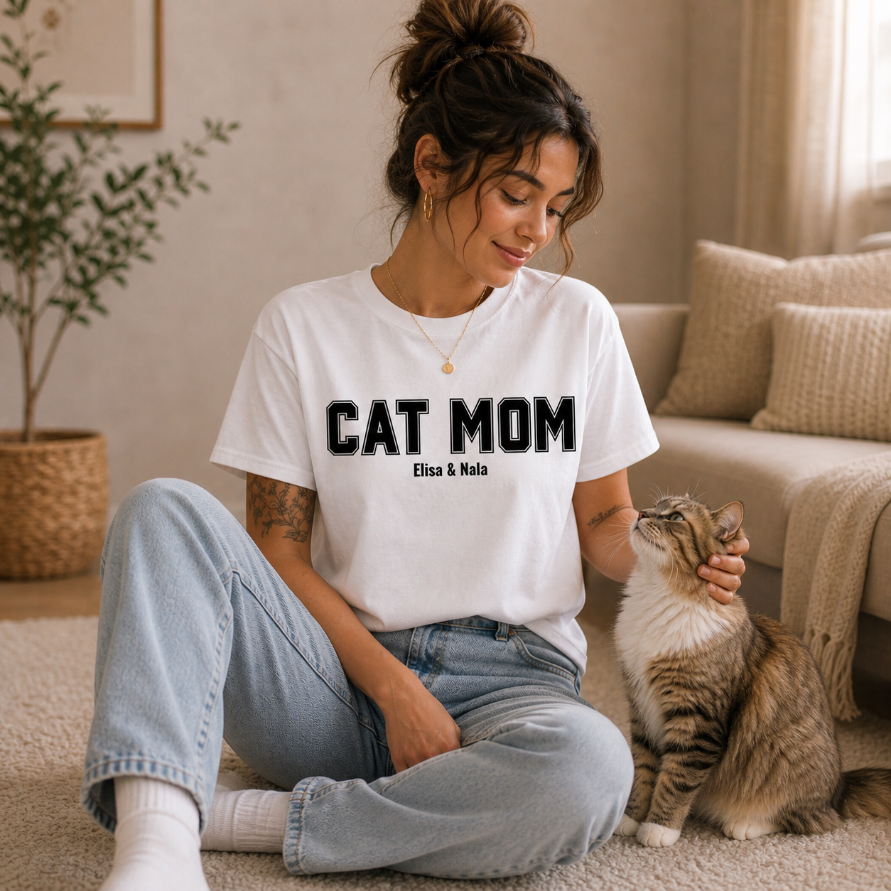 CAT MOM – Personalisiertes Oversized Shirt
