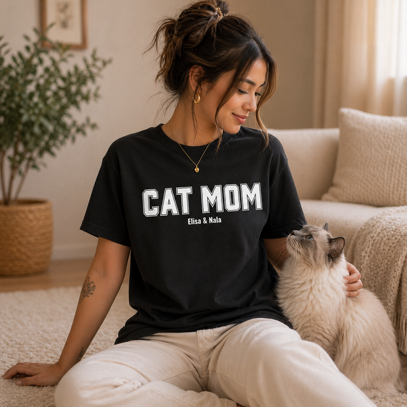 CAT MOM – Personalisiertes Oversized Shirt