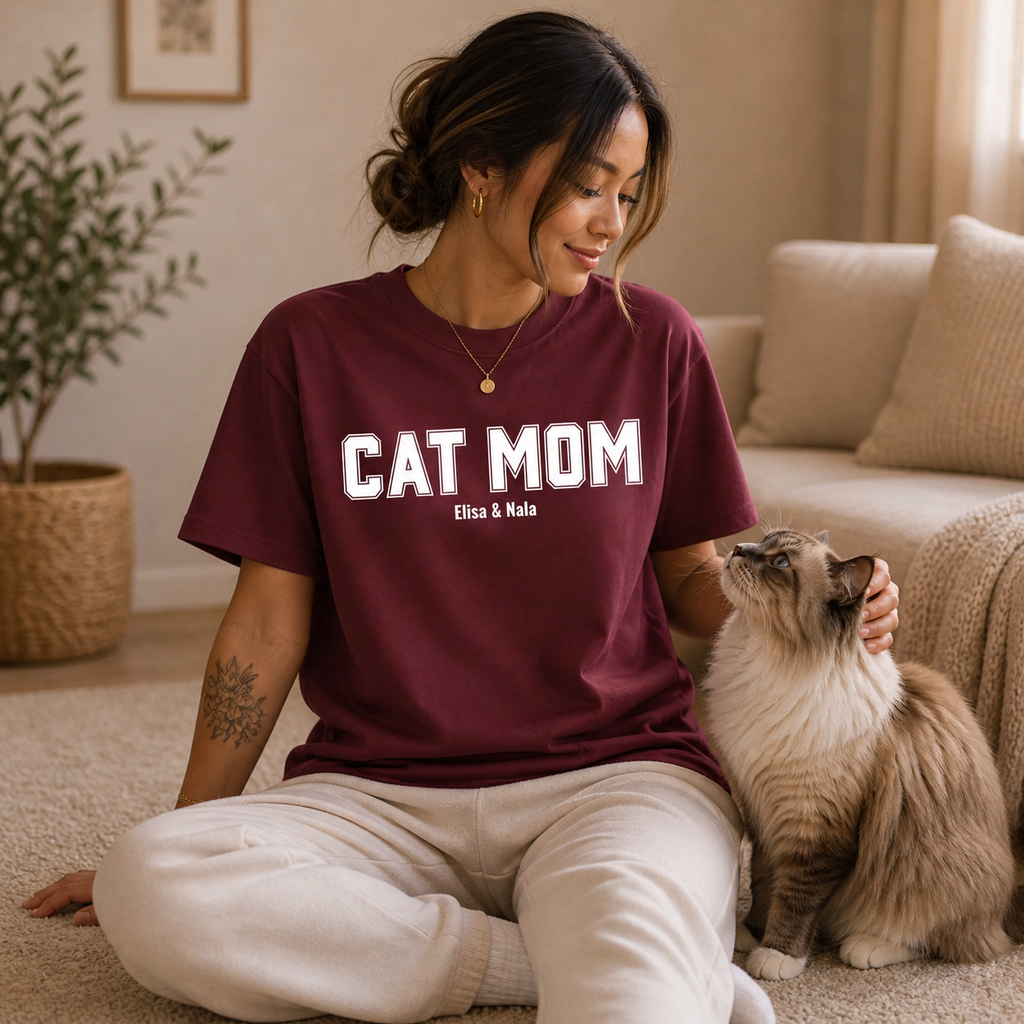 CAT MOM – Personalisiertes Oversized Shirt
