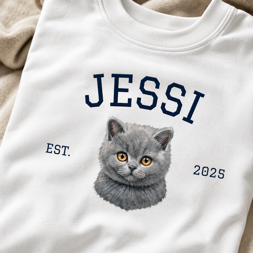 College Cat  - personalisiertes Oversized Shirt