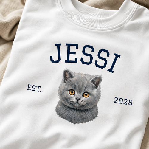 College Cat  - personalisiertes Oversized Shirt