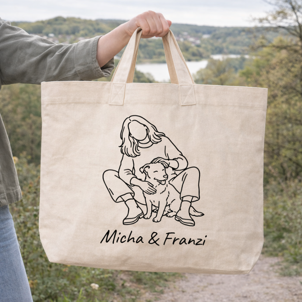 Hundeglück - Personalisierte Bio Tragetasche