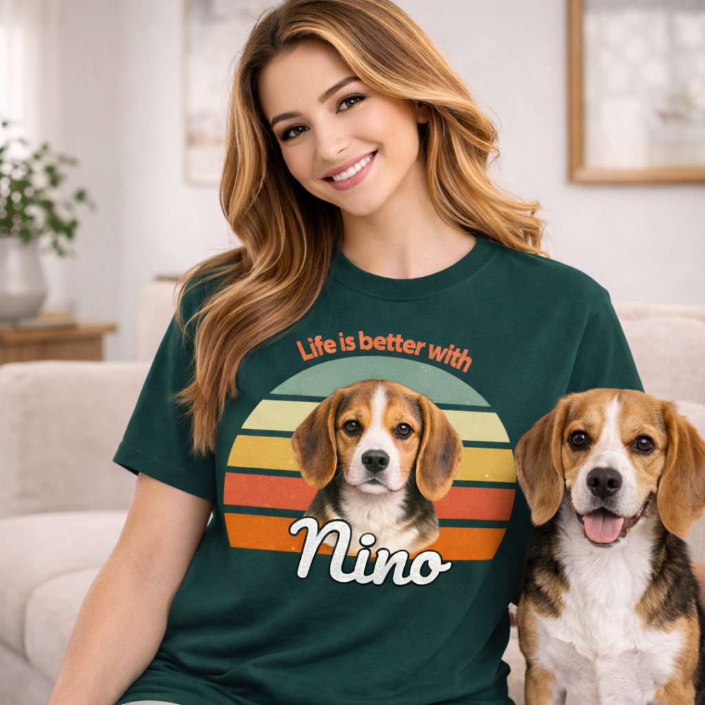Life is better with Dog - Personalisiertes Oversized Shirt
