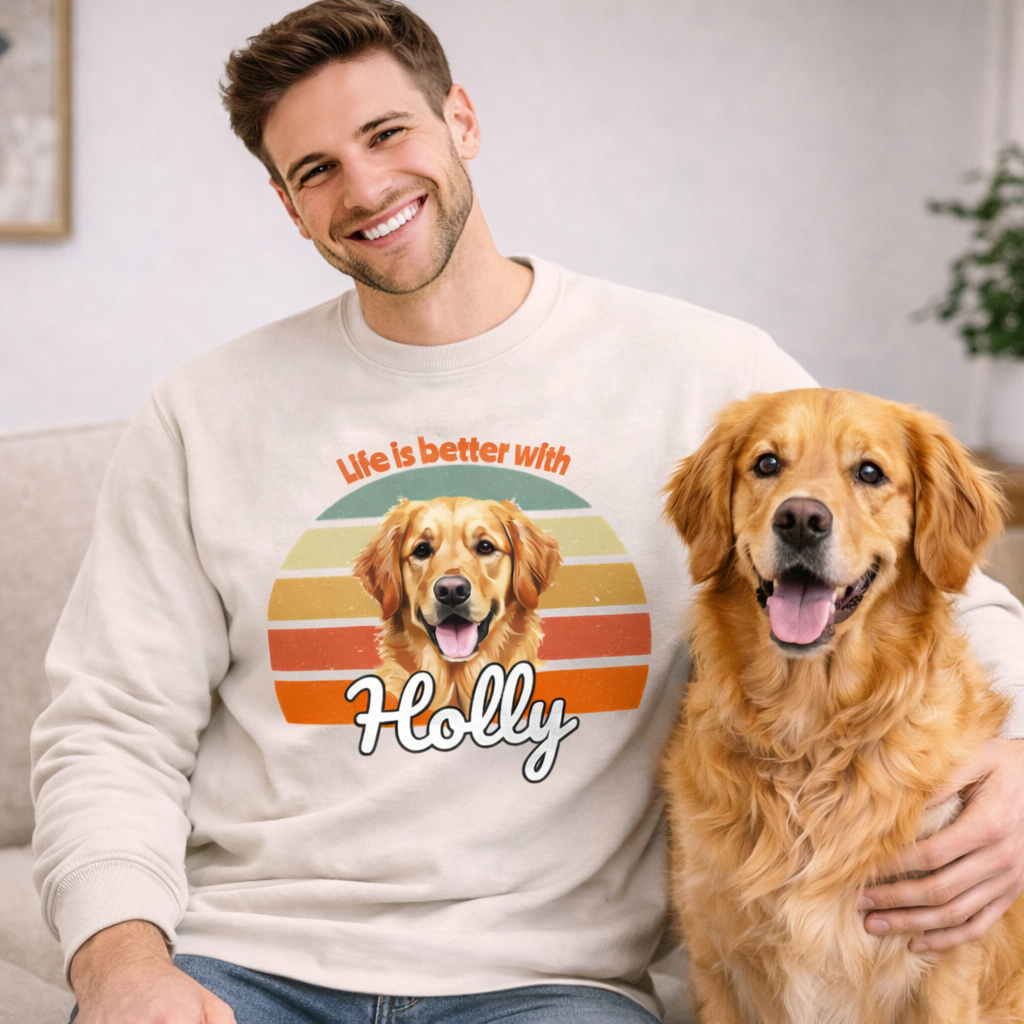 Life is better with Dog - Personalisiertes Sweatshirt