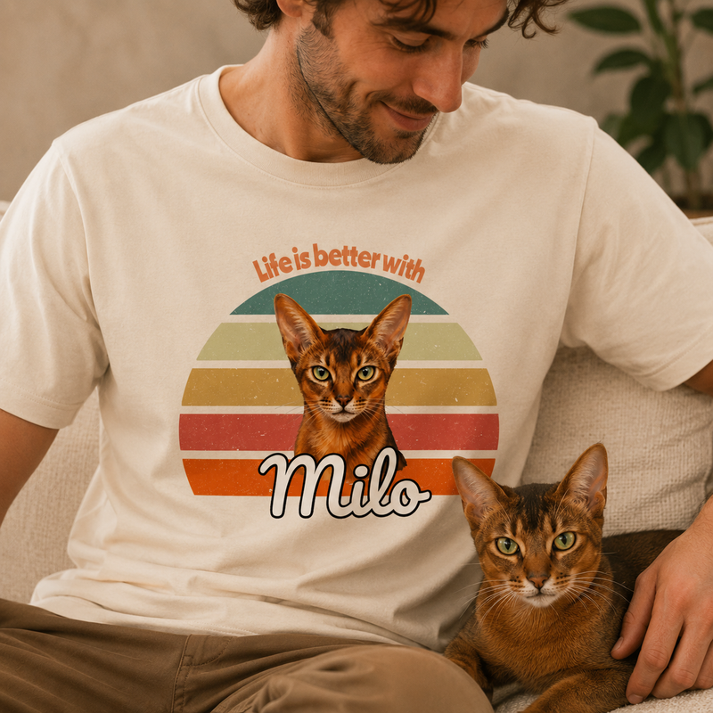 Life is better with Cat - personalisiertes Oversized Shirt