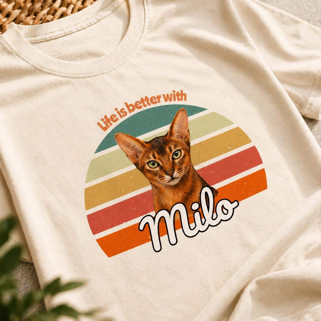 Life is better with Cat - personalisiertes Oversized Shirt